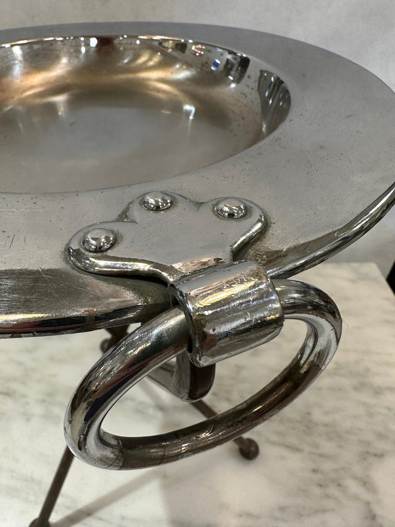 Neoclassical Style Brass & Nickeled Metal Guéridon / Collapsing Side Table