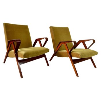 Mid-Century Modern Pair of Bentwood Armchairs, Czechoslovakia 1950