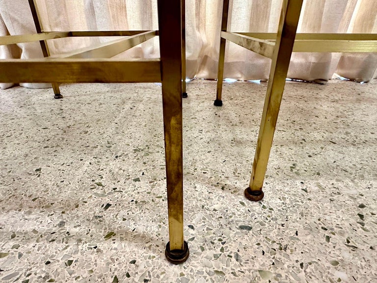 Paul McCobb Side Tables #8712 with Original Marble Tops, PAIR