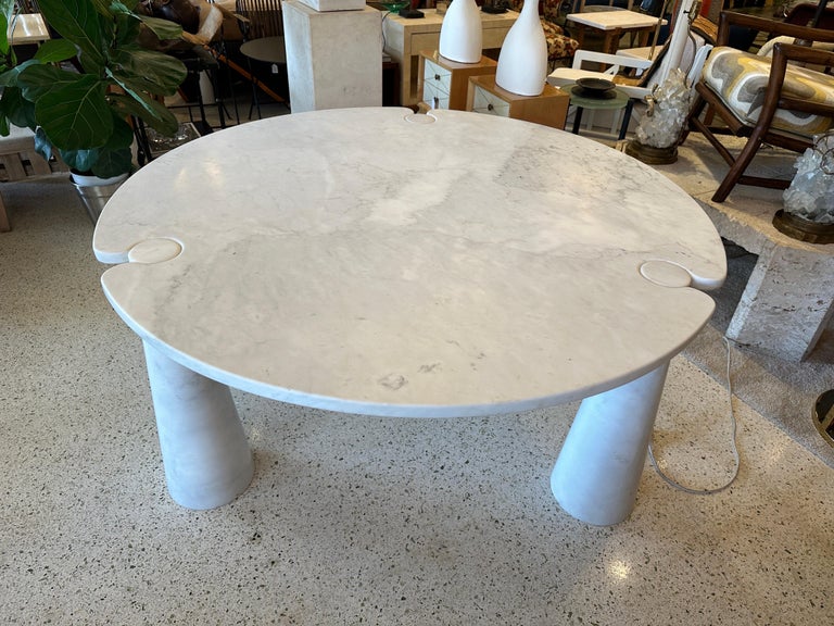 Angelo Mangiarotti 'Eros' Round Marble Dining Table, Italy, 1970s