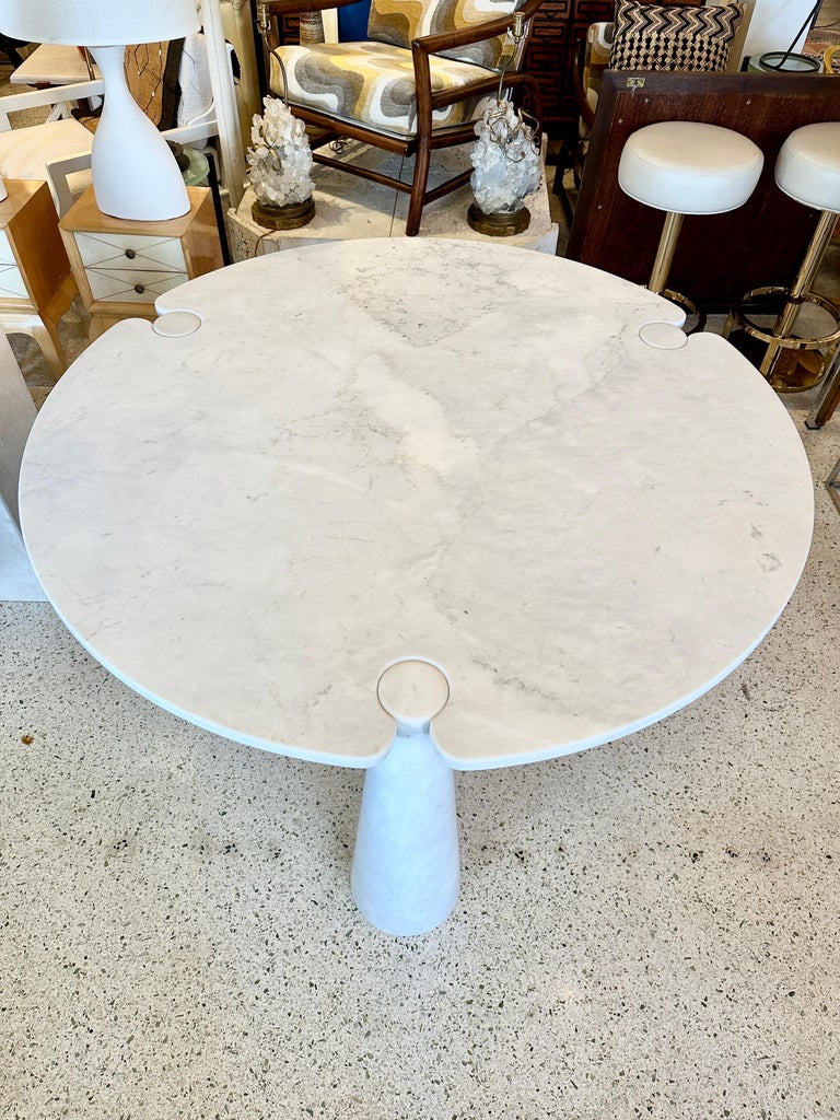 Angelo Mangiarotti 'Eros' Round Marble Dining Table, Italy, 1970s