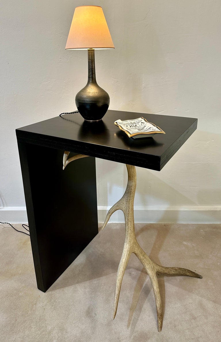 Unique Custom Table/ Pedestal w/ 6 Point Antler Base