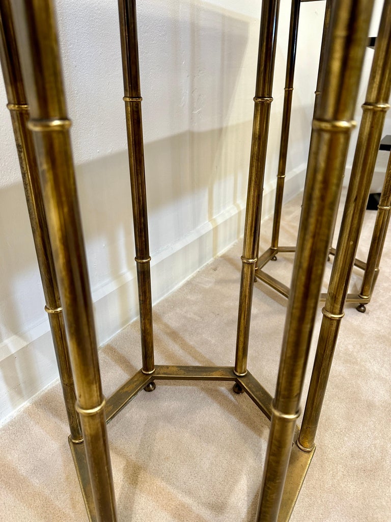 Mastercraft Brass & Burl Walnut Console Table by Bernhard Rohne