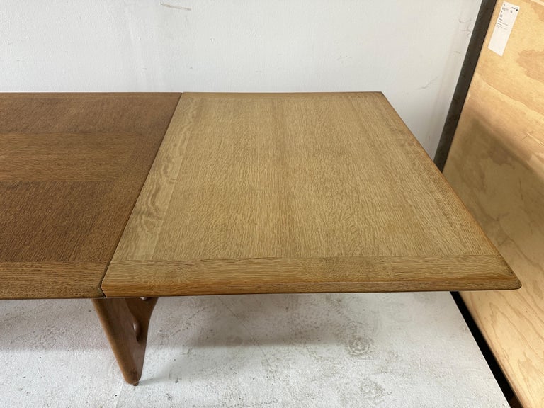 Guillerme et Chambron Oak Dining Table w/ Extension - Model "a L'Italienne"