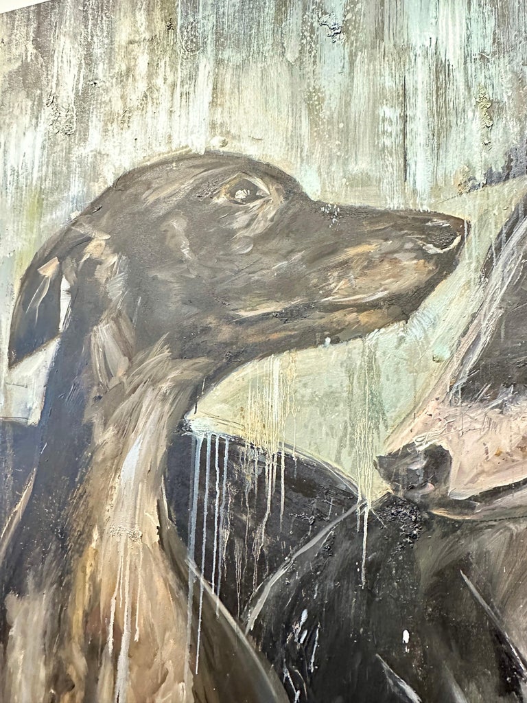 Galgos / Greyhounds Impressive 10 Foot Long Painting by Eric Alfaro