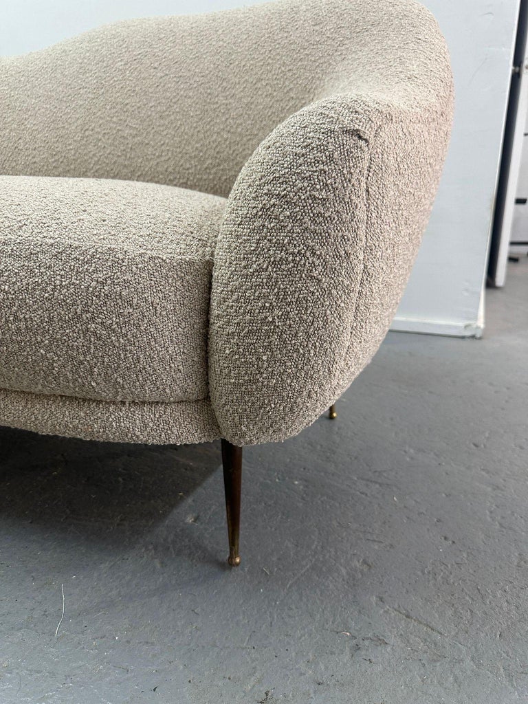 ISA Bergamo Sculpturally Curved Sofa, Italy 1950's