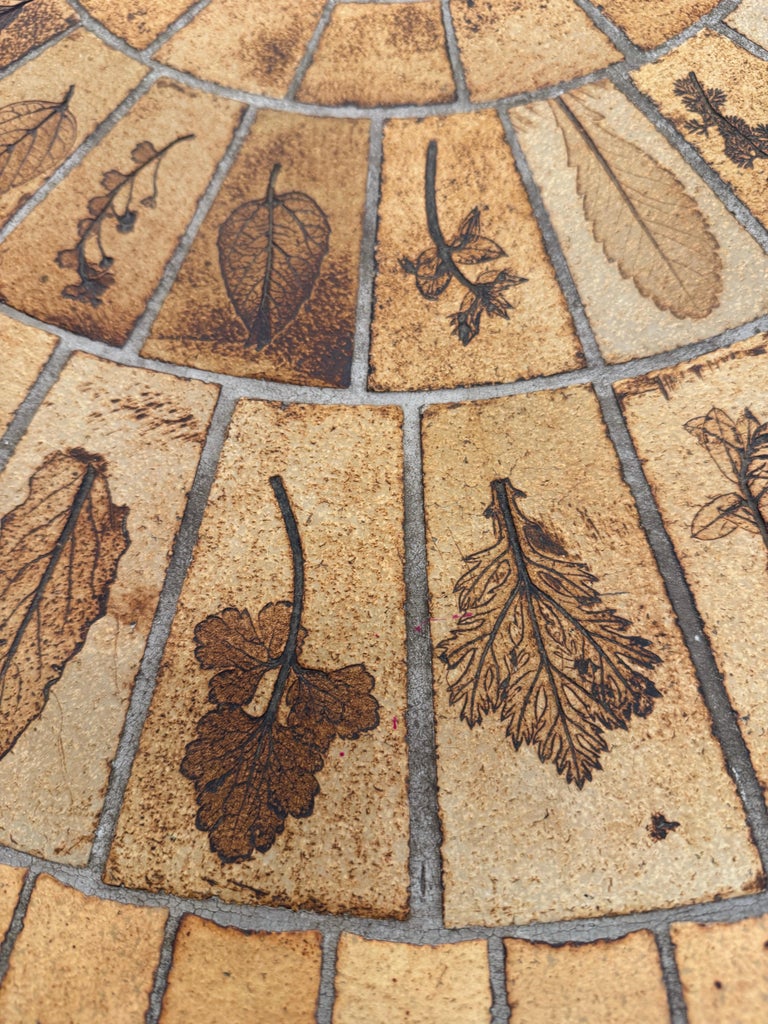 Roger Capron Vintage Round Ceramic Tile "Les Herbiers" Coffee Table