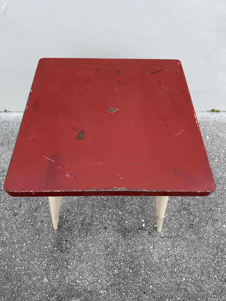 Xavier Pauchard Vintage French Square Metal Bistro Table