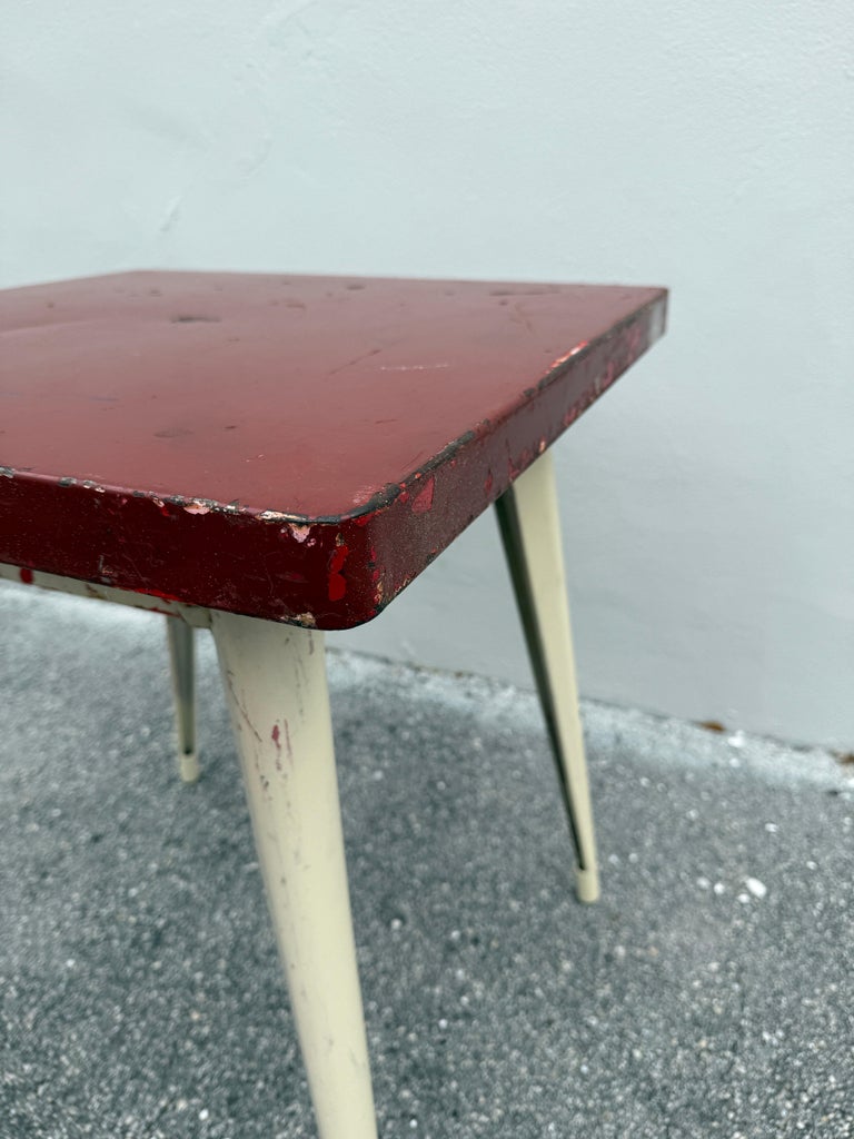 Xavier Pauchard Vintage French Square Metal Bistro Table