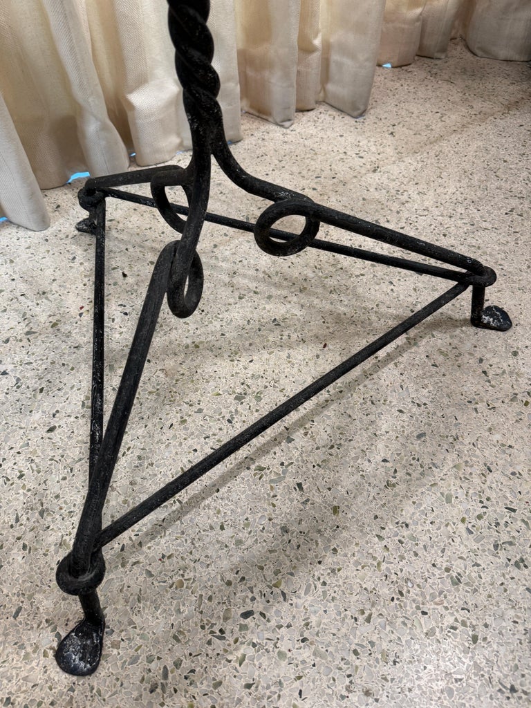 Antique Wrought-Iron Center Table with Glass Inset