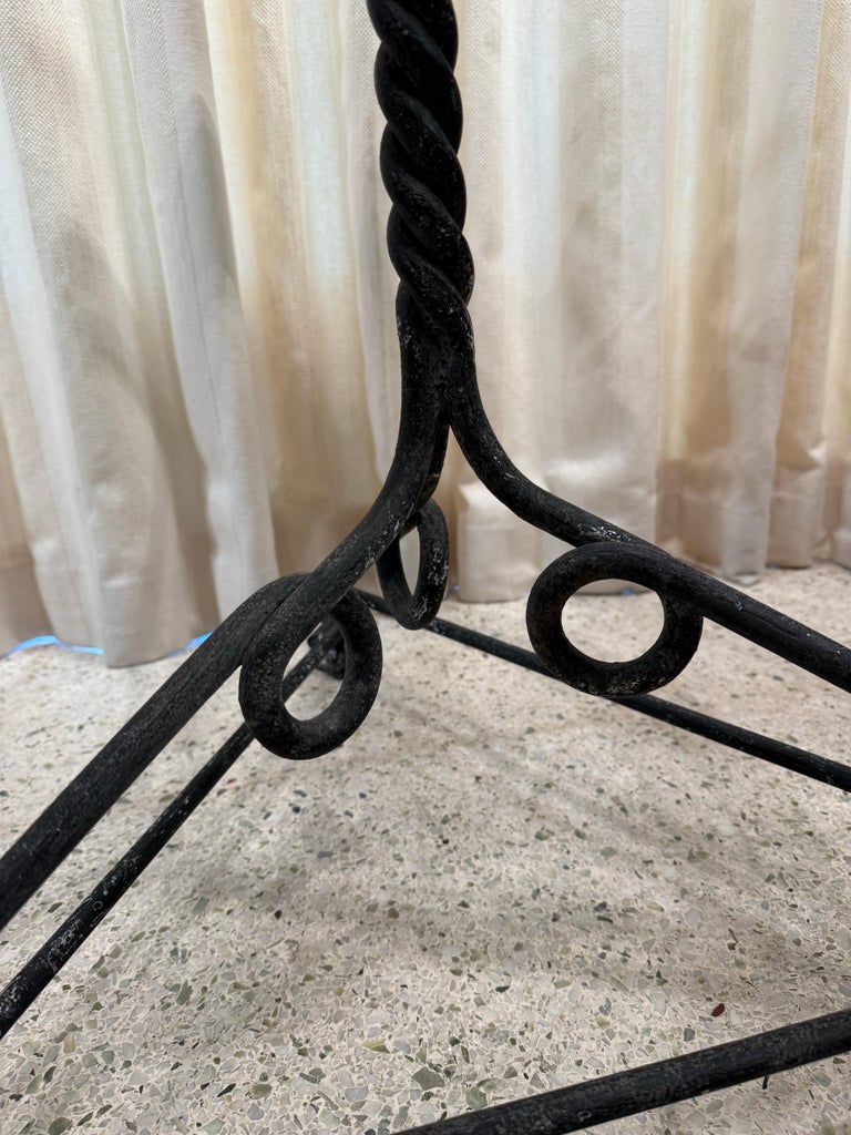 Antique Wrought-Iron Center Table with Glass Inset