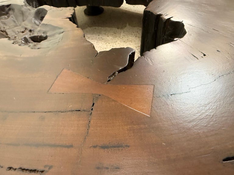 Solid Tree Trunk Coffee Table Made of a Thick Cross Section of Vinhatico Wood