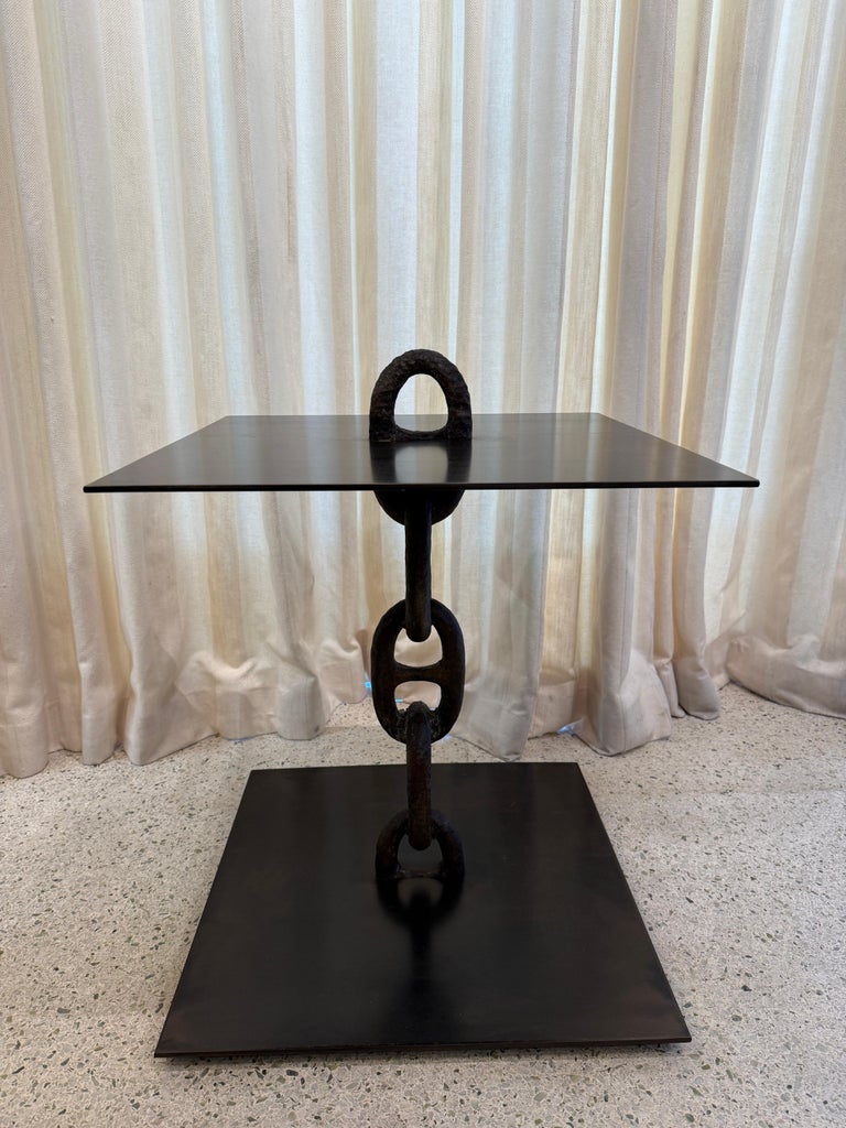 Chaine d'Ancre Antique Iron Chain Links Side Table (4 Available)