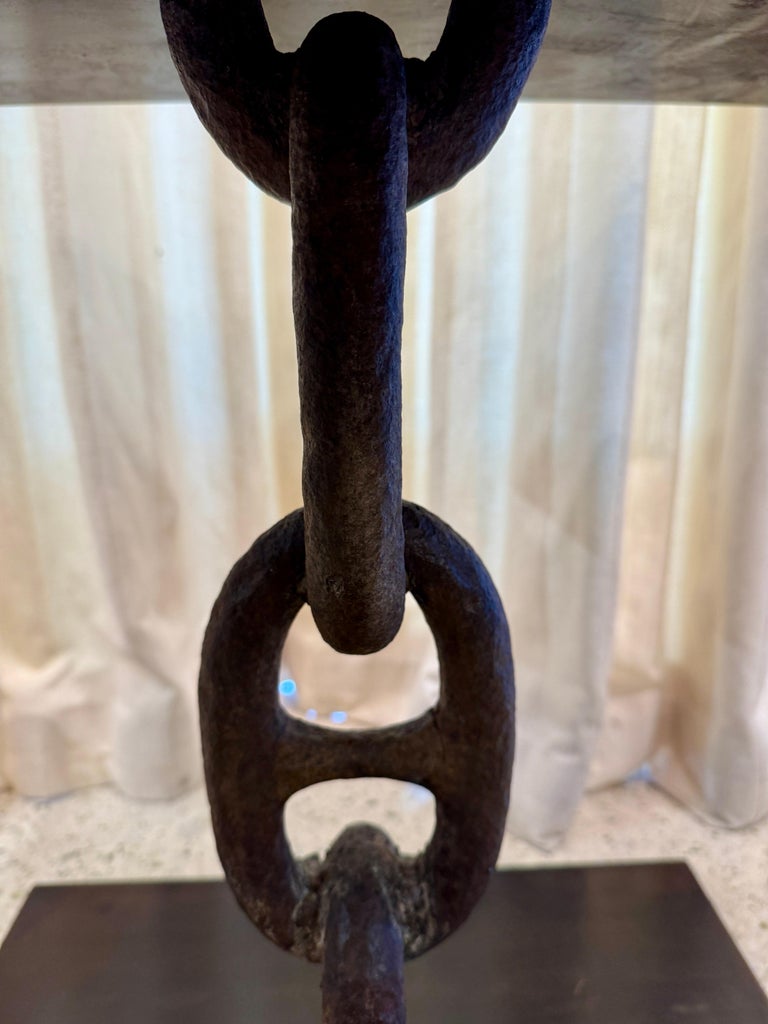 Chaine d'Ancre Antique Iron Chain Links Side Table (4 Available)