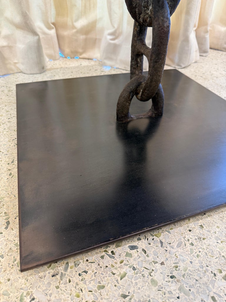 Chaine d'Ancre Antique Iron Chain Links Side Table (4 Available)