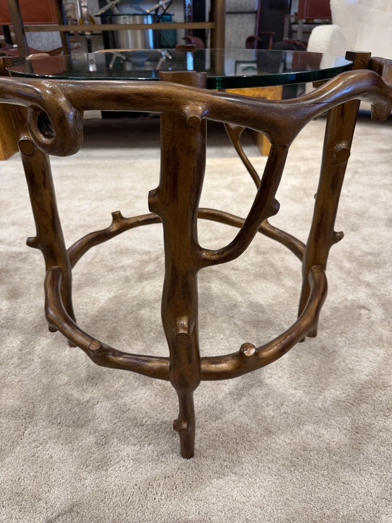 Pair of Expertly Crafted Studio Faux Bois Side Tables