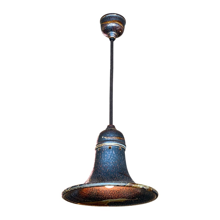 Vintage Swedish Bell Shaped Ceramic Pendant Lights