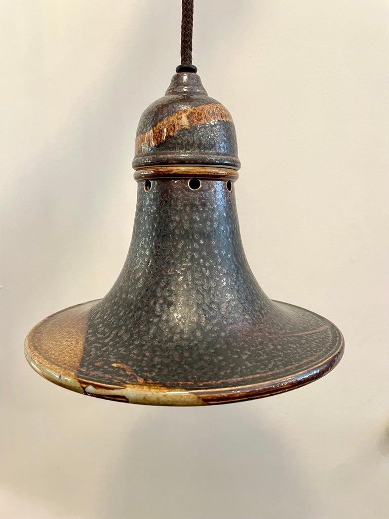 Vintage Swedish Bell Shaped Ceramic Pendant Lights