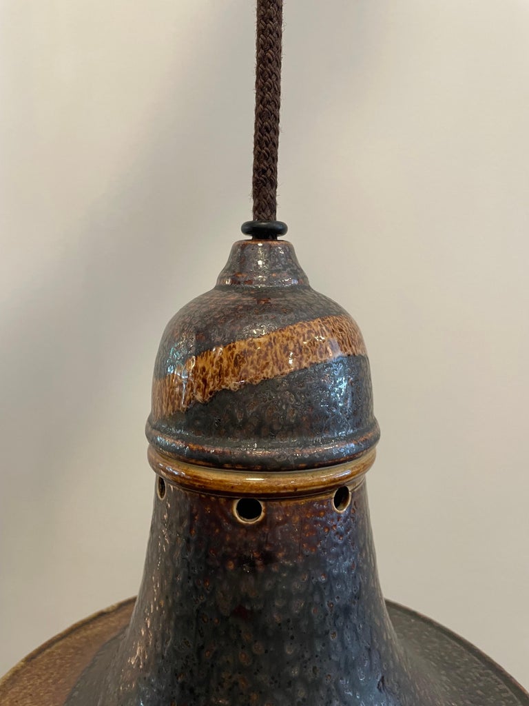 Vintage Swedish Bell Shaped Ceramic Pendant Lights