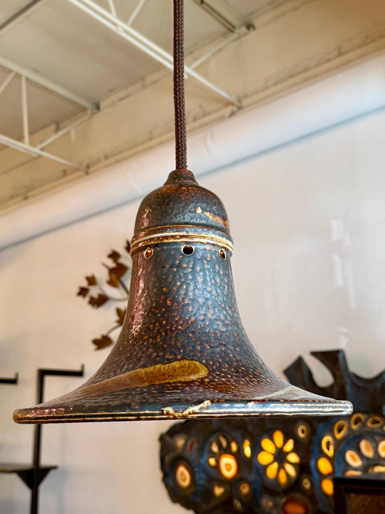 Vintage Swedish Bell Shaped Ceramic Pendant Lights