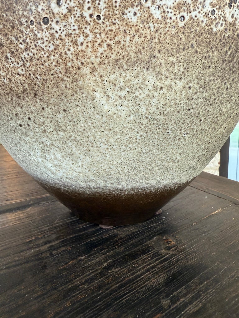 Outstanding Large West German Earthenware/ Pottery Vase w/ Arched Handle