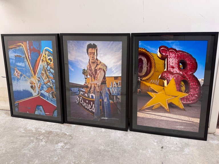Professional Framed Photo of Iconic "Lost Vegas" Neon Sign Boneyard