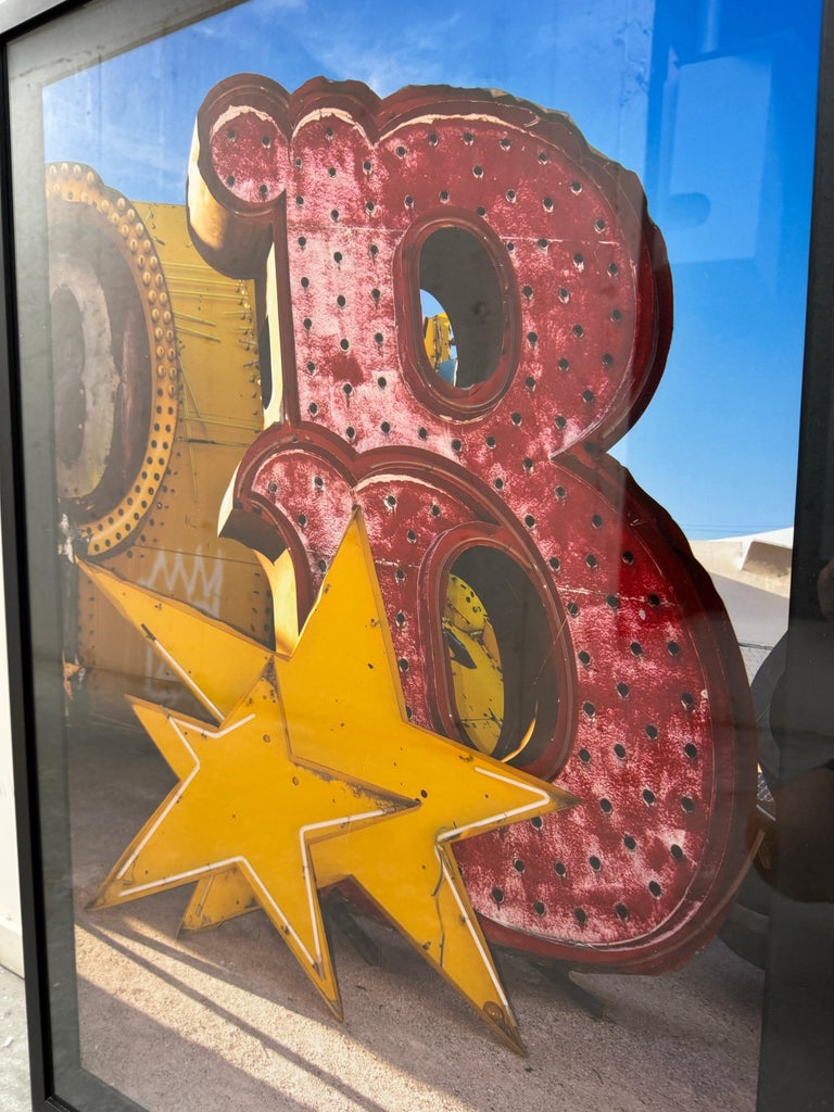 Professional Framed Photo of Iconic "Lost Vegas" Neon Sign Boneyard