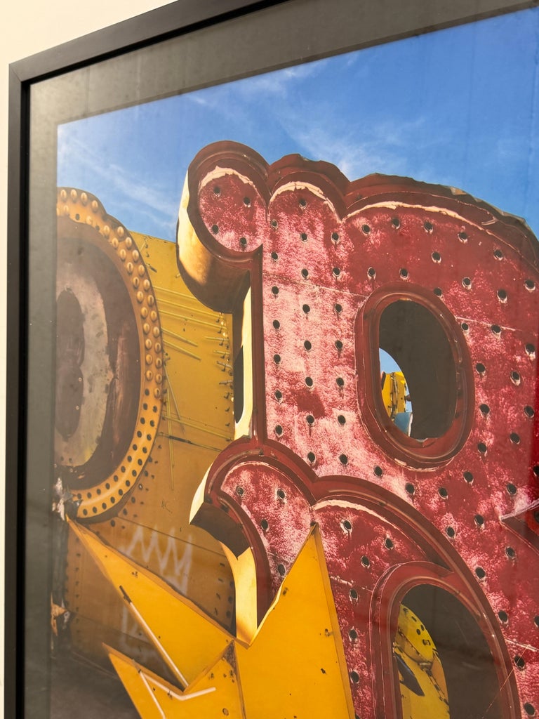 Professional Framed Photo of Iconic "Lost Vegas" Neon Sign Boneyard