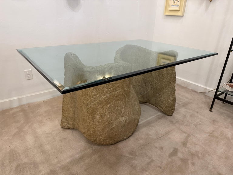 1970's Silas Seandel Cast Solid Resin Desk or Dining Table - SIGNED