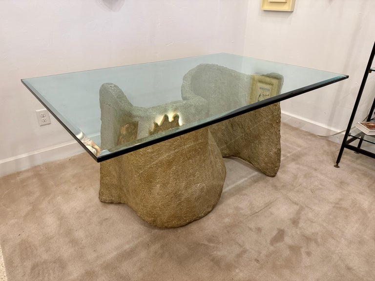 1970's Silas Seandel Cast Solid Resin Desk or Dining Table - SIGNED