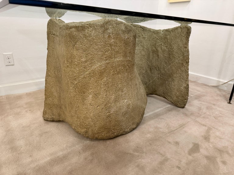 1970's Silas Seandel Cast Solid Resin Desk or Dining Table - SIGNED