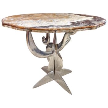 Pucci De Rossi Post-Modern Table with Natural Stone Top