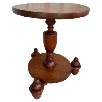 French Turned Wood Side Table/ Gueridon
