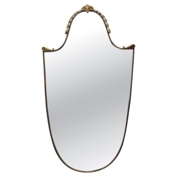 1950's Italian Shield Style Curvilinear Mirror