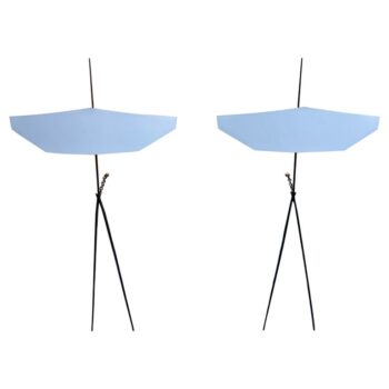 Felix Agostini Pair of Bronze Wall-Mounted "Titus" Floor Lamps/ Sconces