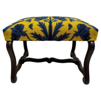 19th Century Italian Hall Bench w/ Original Hand-Stitched Needlepoint