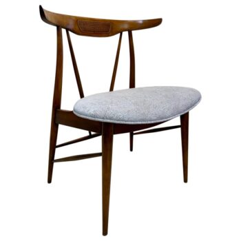 Curved-Back Walnut Sculptural Mid-Century Chair