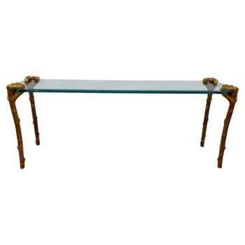 P.E. Guerin Gilt Bronze Faux Bois Long Console