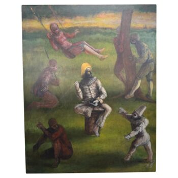 Oversized Original Juan Laredo Oil on Canvas "Harlequins"