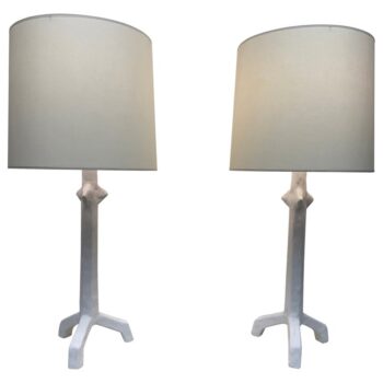 20th C. Tribal Style Plaster Table Lamps