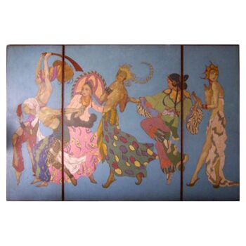 Art Deco Triptych Panel "Ballet Russe" Attrib. to Willy Pogany