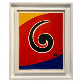 Alexander Calder Signed & Stamped Vintage Framed Lithograph "Sky Swirl" 1975