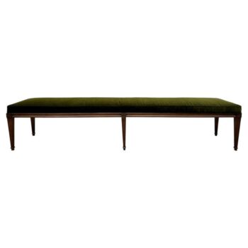 Louis Style Long Gallery Bench in Green Mohair
