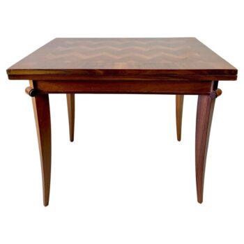 Pascaud Art Deco Folding Chevron Parquet Top Card Table