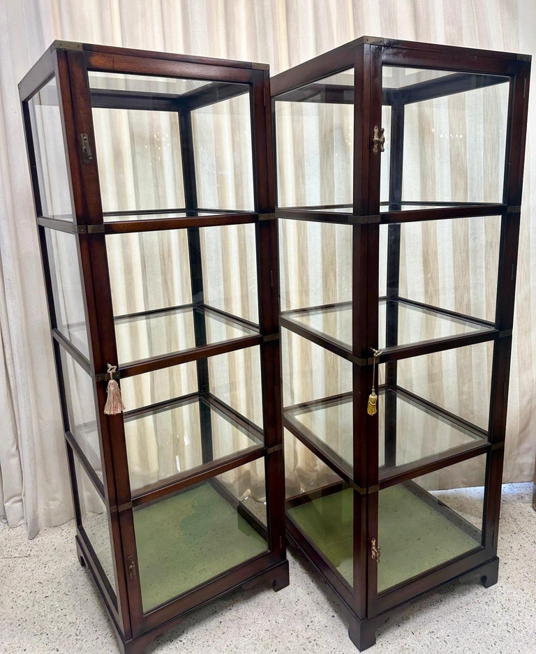 Jans of London Campaign Style Display Vitrines - PAIR