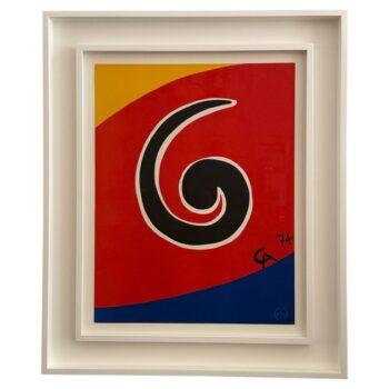 Vintage Framed Alexander Calder Lithograph 1974 "Flying Colors"