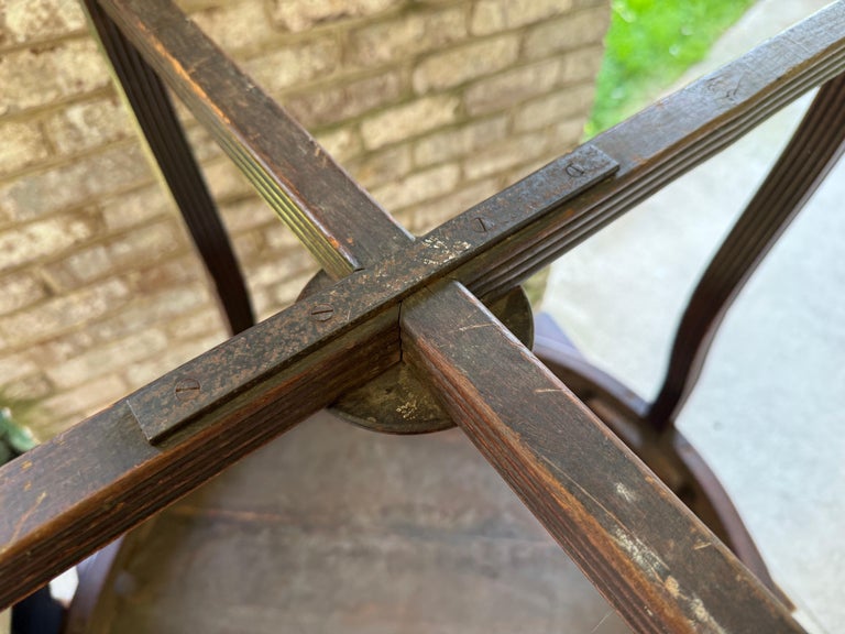 19th C. Round Carved Wood Foyer Table
