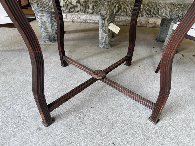 19th C. Round Carved Wood Foyer Table