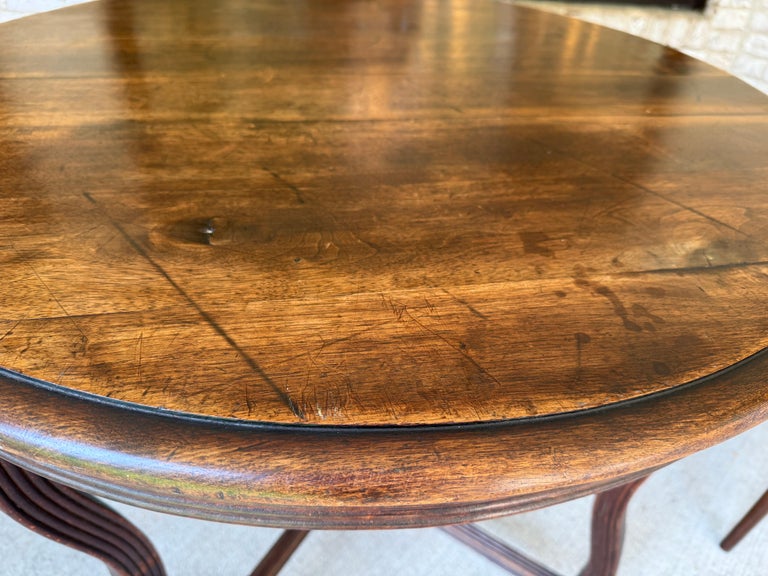 19th C. Round Carved Wood Foyer Table