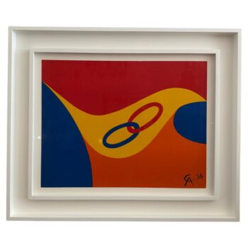 Vintage Framed Alexander Calder Lithograph 1974 "Flying Colors"